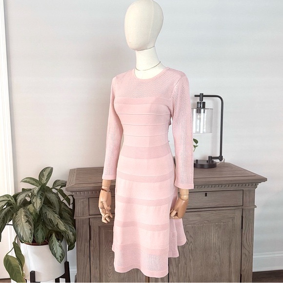 Vince Camuto Dresses & Skirts - Vince Camuto Mesh-detail Fit-and-flare Dress | Size Small